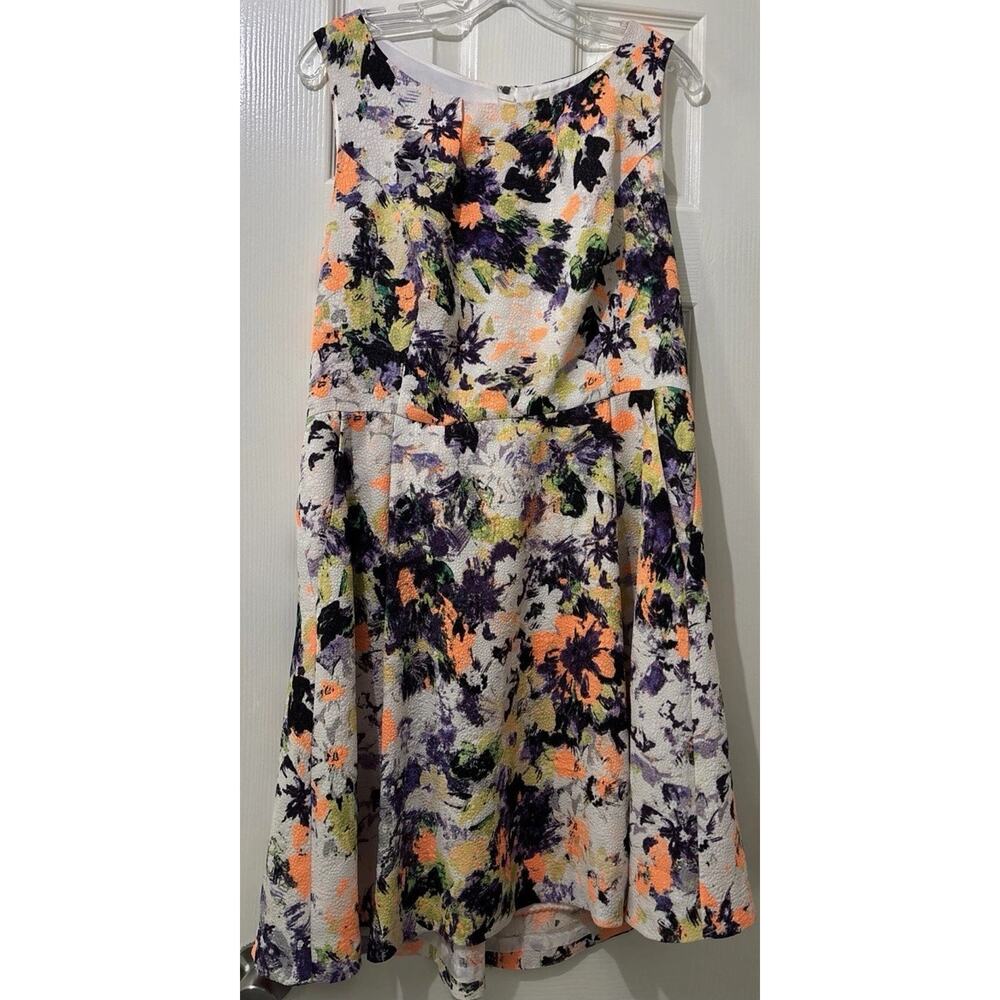 Anthropologie Maeve Size 12 Neon Sleeveless Pebble Pocket Floral Print Dress
